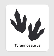 Tyrannosaurus footprints icon. Vector illustration