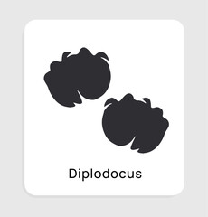 Diplodocus footprint icon. Vector illustration