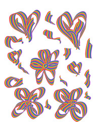 set of abstract flowers