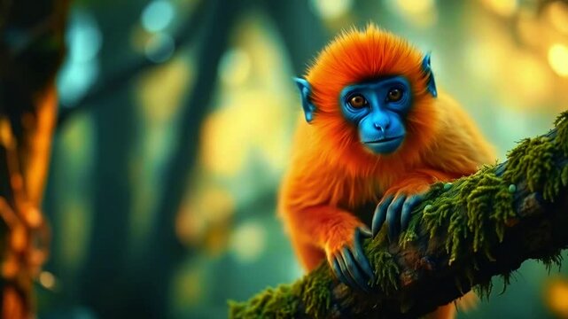 A golden snub-nosed monkey