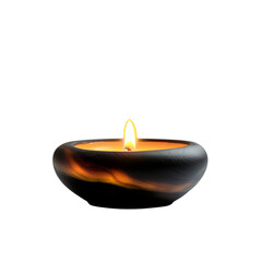 Lit Candle in Dark Isolated on Transparent Background
