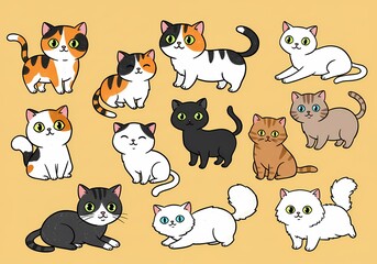 Whimsical Cats Illustrated: Playful and Artistic Feline Designs for Creative Projects