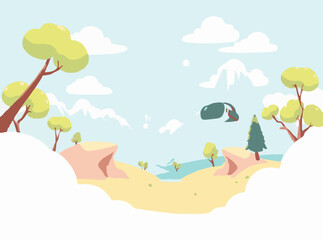 Fototapeta premium Digital Virtual Reality Landscape Background