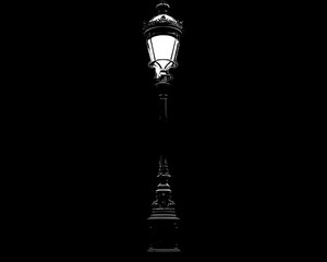 Elegant Black Streetlamp in the Night