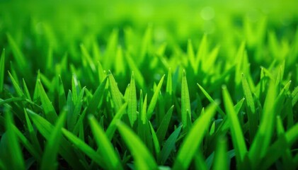Fototapeta premium Deep green, short-cut grass blades, even texture, golf course texture, vegetation