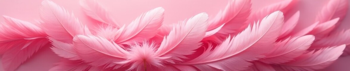 Obraz premium Elegant pink tones blend with natural chicken feathers for a unique background , vintage, soft pink