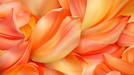 Warm Orange Flower Petals: A Digital Painting AI Generated