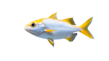 Fototapeta premium Yellow fish with detailed fins and scales isolated on transparent background