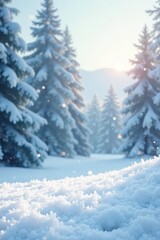 Naklejka premium Soft white winter background, subtle sparkle, snowy scene, shimmer, bright