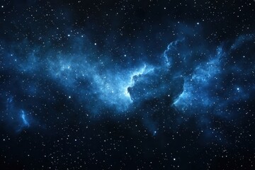 Vibrant cosmic cloud illuminated by distant stars and galactic formations in deep space