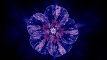 Vibrant petunia flower under UV light intricate patterns attract pollinators