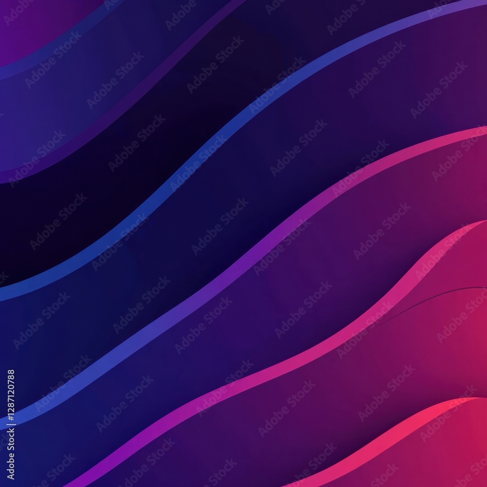 Poster Colorful wave patterns create a dynamic abstract design with smooth gradients in the background. Generative AI