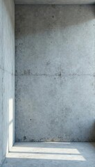 Cold, smooth poured concrete wall surface Minimalist gray backdrop , cement, shadow