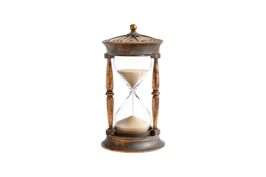Antique hourglass sand timer time passing measurement