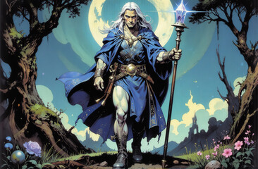 Heroic Fantasy Portrait of Celestial Mage Harnessing Star Energy to Cast Magical Spells Enchanting Mythical Character with Radiant Powers in Epic Scene Vibrant Colors and Mystical Atmosphere