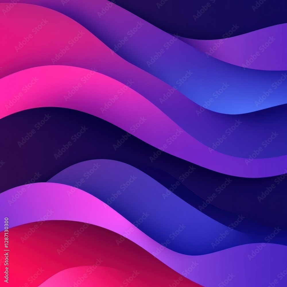 Fototapete soft flowing waves in vibrant shades of pink and blue create a mesmerizing abstract background desig