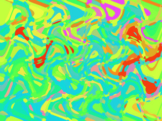 Colorful green yellow red pattern. Light green color domination. Green pattern background image. Bright colors mosaic and distortion gradient design texture 