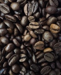 coffee beans background, close up