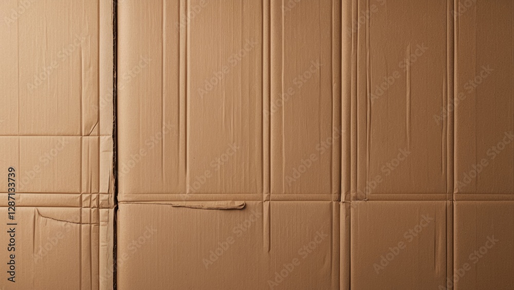 Poster brown cardboard texture with industrial style featuring creases and lines ideal for backgrounds in d