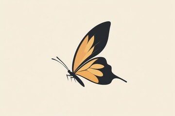 Obraz premium Minimalist monarch butterfly illustration 