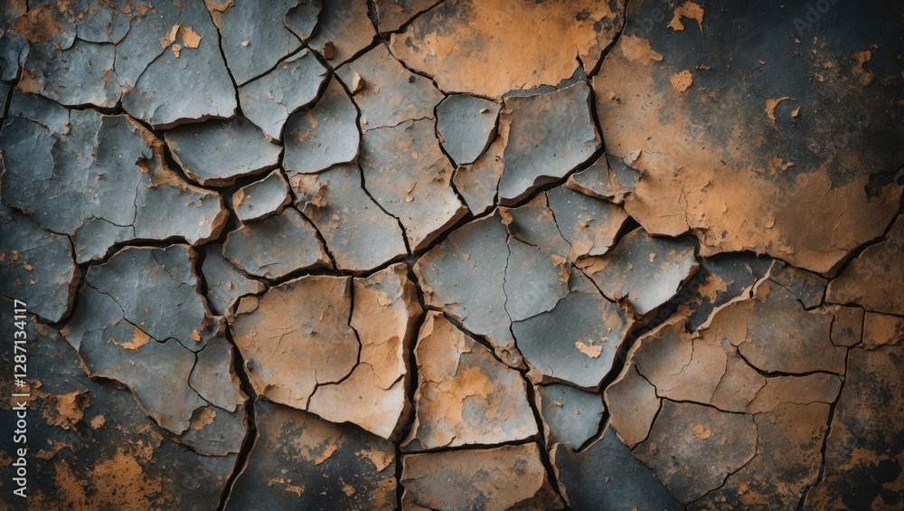 Aufkleber aged cracked grunge texture with weathered effect in rich earthy tones for rustic or vintage backdro