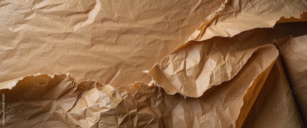 Poster crumpled brown paper texture background for design and artistic applications