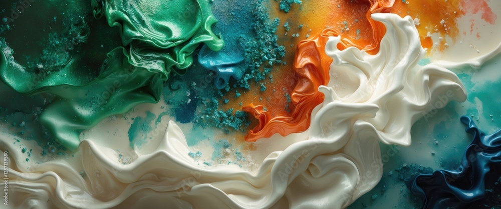 Poster High-resolution acrylic paint abstract background featuring vibrant colors creating an inspiring atmosphere for artistic projects.