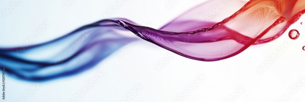 Aufkleber colorful liquid wave flowing smoothly in a serene background with vibrant tones. generative ai