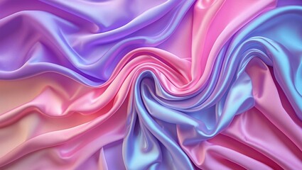 Fototapeta premium Elegant silk fabric waves in pastel colors showcasing modern textures and abstract backgrounds for a timeless luxury aesthetic.