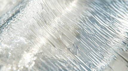 Abstract close-up texture of thin ribbed transparent plastic material