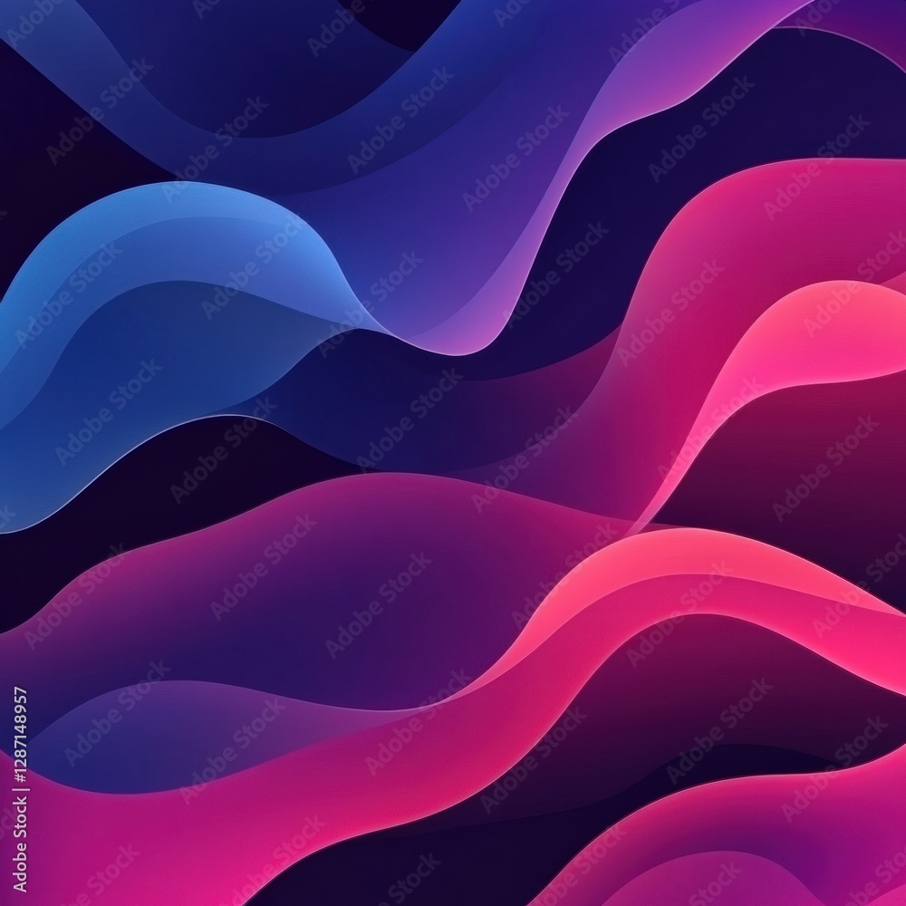 Aufkleber colorful abstract waves create a dynamic design with deep hues and smooth transitions in a modern ar