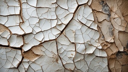 Cracked white leather texture background showcasing aged wear and intricate details for design and artistic use.
