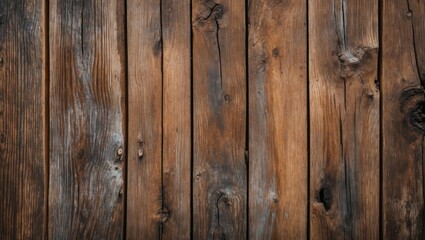 Fototapeta premium Rustic weathered brown wooden planks background with natural textures for design or photography projects