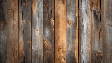 Naklejka premium Textured wooden background showcasing a blend of dark and light shades ideal for modern and vintage design applications.