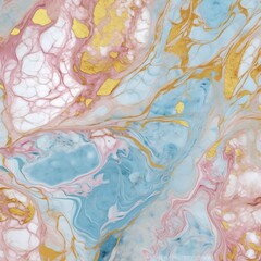 Fototapeta premium Abstract Fluid Painting: Blue, Pink, and Gold