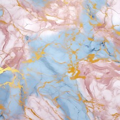 Fototapeta premium Abstract Fluid Painting: Pink, Blue, and Gold