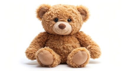 Obraz premium Brown Teddy Bear on White Background