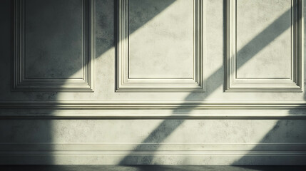 Obraz premium Elegant wall texture with asymmetrical molding design for interior decor inspiration