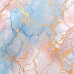 Fototapeta premium Abstract Marble Texture: Pink, Blue, and Gold Veining