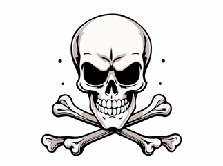 Terrifying Skull and Crossbones Vector Pattern