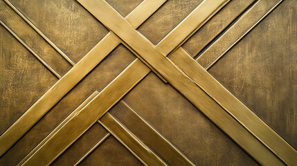 Obraz premium Elegant wall design with intersecting gold molding for interior decoration