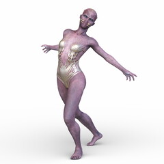 女性エイリアン　3DCGレンダリング