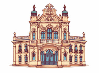 Fototapeta premium Vintage Baroque Architecture featuring Rococo Details