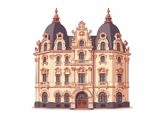 Fototapeta premium Vintage Baroque Architecture featuring Rococo Details