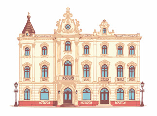 Fototapeta premium Vintage Baroque Architecture featuring Rococo Details