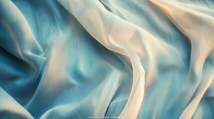 Obraz premium Flowing blue fabric textiles studio textile photography indoor close-up elegance