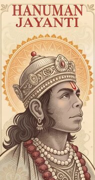 Illustrating the Indian legend Hanuman Jayanti