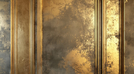 Luxurious gold molding on elegant wall texture for interior decor design