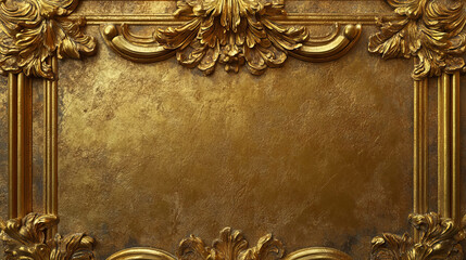 Elegant gold wall molding with ornate texture for luxurious interior design