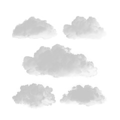 PNG_Realistic cloud set on transparent background
